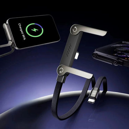 240W Fast Charging USB-C Cable with Foldable Phone Holder Stand | Type-C | 3M