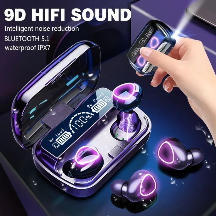 M10 TWS Wireless Earbuds – 9D HiFi Sound & LED Display