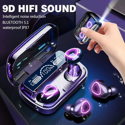 M10 TWS Wireless Earbuds – 9D HiFi Sound & LED Display